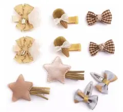 ベビーヘアクリップ　星形 リボン ヘアピン 赤ちゃん こども かみ　セット