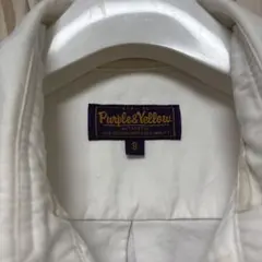 Purple Yellow 長袖シャツ S ホワイト/ネイビー