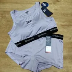 新品 未使用 Reebok アメスリ ブラ ショーツセット LL ラベンダー