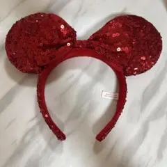 【美品】※最終値下げ ディズニー カチューシャ 赤 スパンコール