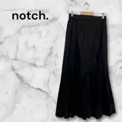 ノッチ　ロング丈　フレアシルエット　スカート　フリル　ウエストゴム　Mサイズ