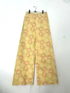 ZARA 花柄 デニムフレアパンツ