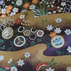 ❣️金襴はぎれ　雲取り/四季の花❣️ 　　　79×36cm