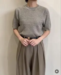 半袖側邊針織衫