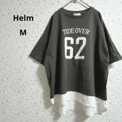 a386 Helm 【L】ビックプリントTシャツ レイヤードふう 重ね着