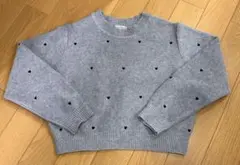 continuer de NICE CLAUP ハート模様 クロップドニット美品