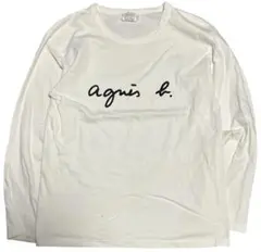 agnès b. ビックロゴ入り長袖Tシャツ フロントロゴ