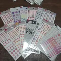 ドット・幾何学模様ステッカー15シートセット