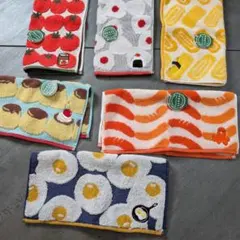 カラフルタオルハンカチ6枚セット