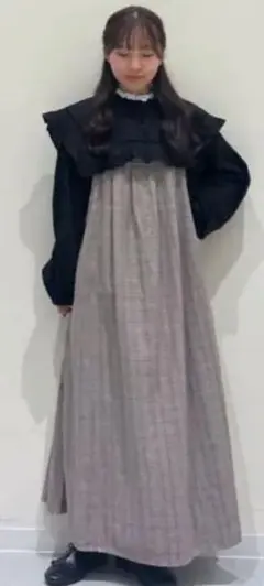 サマンサモスモス　ビッグカラーブラウス　ブラック