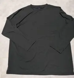 Muji labo 汚れが落ちやすい吸汗速乾クルーネック長袖Ｔシャツ 黒 XL