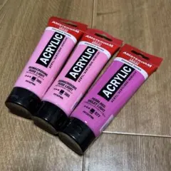アクリル絵の具　120ml 3本　まとめ売り　アムステルダム　桃色　ピンク　新品のサムネイル