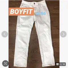 良品計画　BOYFIT ホワイトストレートデニム　ホワイト　カジュアルきれいめ