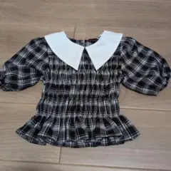 ラブトキシック　半袖　ブラウス 黒　チェック　M