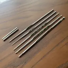 【未使用】CLOVER かぎ針&レース針 5本セット キャップ付き