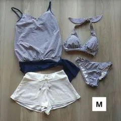 ストライプ柄 セパレート水着セット Mサイズ