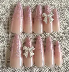 フレンチガーリー スナ系 ワンホン フラッシュ千鳥柄 ちゅるん ネイル