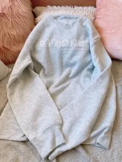 英字ロゴトレーナー ロゴスウェット ライトグレー春秋冬 ユニセックス XL LL