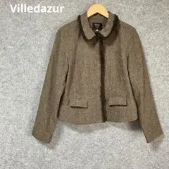 Villedazurファー付きショートジャケット ブラウンのサムネイル