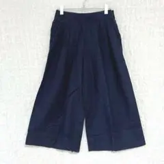 2445 GAP ワイドパンツ　クロップド丈　麻　綿　ツータック　S