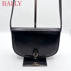 【希少】バリー ショルダーバッグ レザー ゴールドBロゴ 金具 ブラック