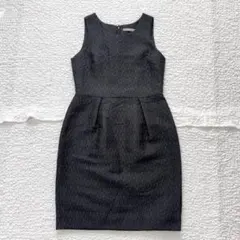 セオリーリュクス ジャガード ノースリーブワンピース セレモニー 黒 日本製 M