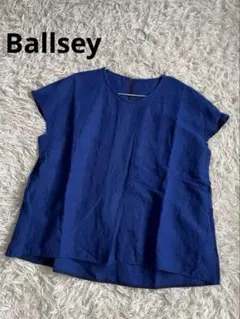 Ballsey ボールジィレーヨン麻混リネン混ブラウス ブルー　36のサムネイル