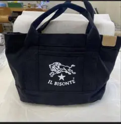 IL BISONTE キャンバストートバッグ ブラック
