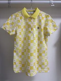 Munsingwear レディース ゴルフシャツ 半袖 チェック柄 イエロー