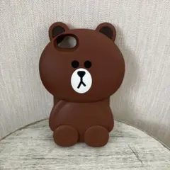 iPhone 7/8/SEケース、LINEブラウン