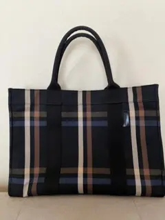 アクアスキュータム　ストライプトートバッグ