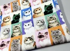 ラスト猫柄ハギレ③ちょっと長め58.5
