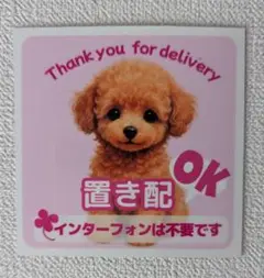 【マグネット】トイプードル　置き配OK ステッカー 玄関 ポスト 非対面