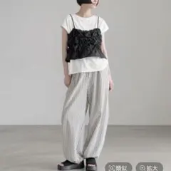 LEPSIM☆310企画 リバーシブル ビスチェ付Tシャツ 杢グレー×ホワイト