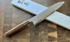 最高級 変わり包丁土佐鍛冶特注 先端までカーブ鋼入り 165ミリ 佐治武士作 銀嶺 VG10十字鎚目 ダマスカス鋼 切付剣型包丁 文化