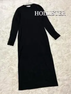 【美品】HOLLISTER ロングシアーワンピース 長袖 ブラックのサムネイル