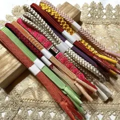 着物-帯締め10本セット（目立った傷や汚れなし）練習用・コーディネート試し31