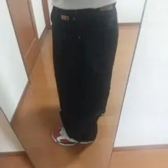 LA GATE W42 バギーパンツ 黒デニム極太 B系