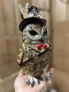 フクロウ　ミミズク　置物　オブジェ　木彫り　縁起物　ガーデン フクロウ ミミズク 置物 オブジェ 木彫り 縁起物 ガーデン - メルカリ