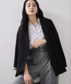 【新品タグ付き】vis 美easy ウーリッシュWブレストテーラードジャケット