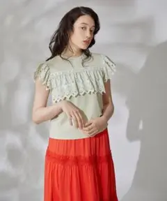 グレースコンチネンタル　カットワークカットトップス　美品
