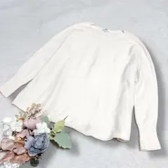 【ユニクロ】UNIQLO 3Dオーバーサイズセーター ホワイト XL ●