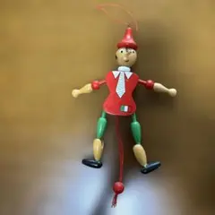 木製 ピノキオ 人形 ハンドメイド オーナメント