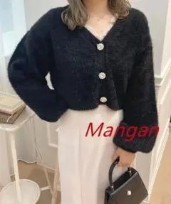 フェザーキラキラボタンカーディガン