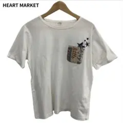 HEART MARKET Tシャツ　半袖　綿100% ワンポイント刺繍