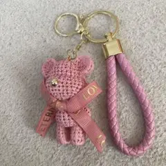 ピンク くま型 キーホルダー