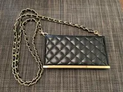 iPhone14Pro iPhoneケース　キルティング　チェーン