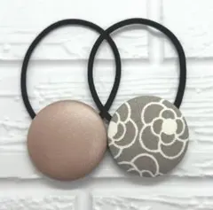 【268】ハンドメイド38mm くるみボタン　ヘアゴム