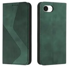 iPhone 16e ケース 手帳型 PUレザー TPU グリーン ay348