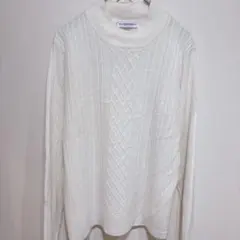 【美品】Allison Daley ケーブル編み ハイネック ニット 白 PS